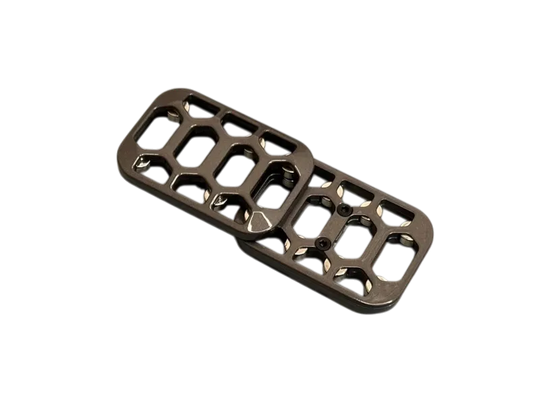 Arca magnetic fidget slider with its two open-frame plates offset diagonally.