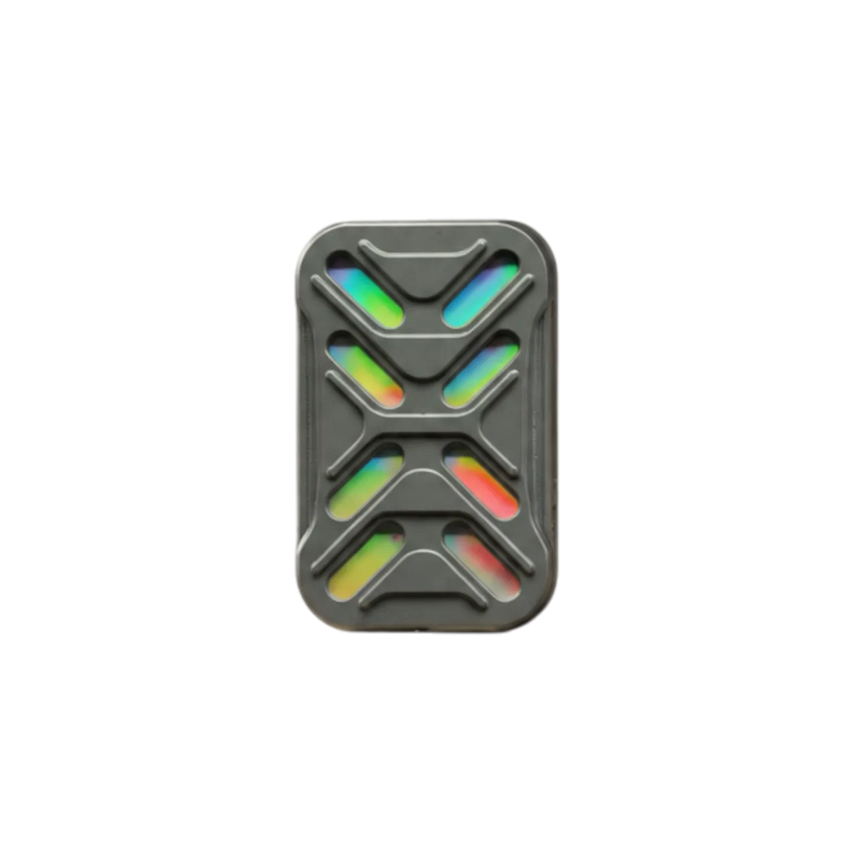 Gleam Magnetic Slider with a slotted face and green, yellow, and orange iridescent details.